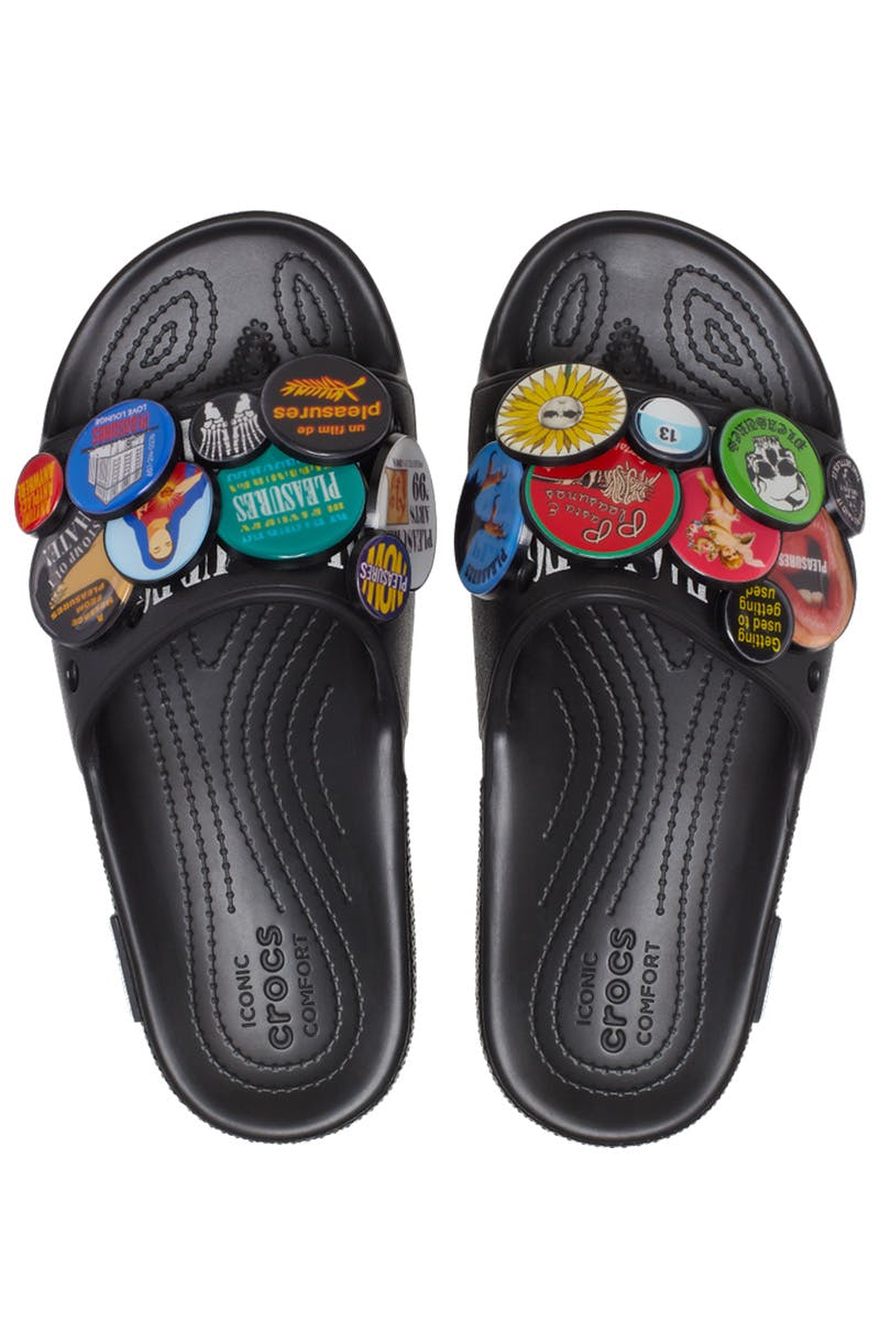 pleasures x crocs